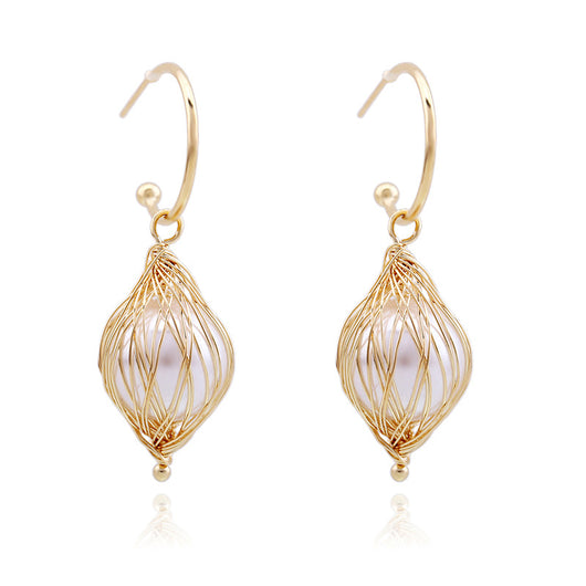 Aretes de Perla Artesanales Lujo Ligero Serie Océano - Clip Europeo Americano - Image 13