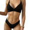 Bikini Deportivo con Diseño de Tiras Contrastantes y Borde en V