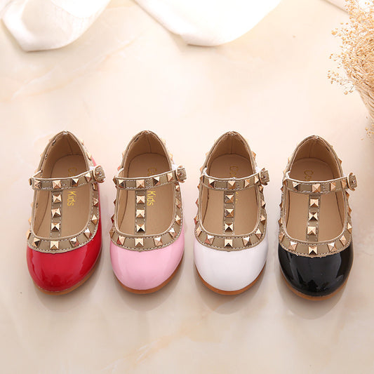Zapatos de Niña Coreanos de Moda Otoñal con Remaches - Zapatillas Princesa para Baile - Image 2