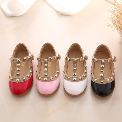 Zapatos de Niña Coreanos de Moda Otoñal con Remaches - Zapatillas Princesa para Baile - Image 2