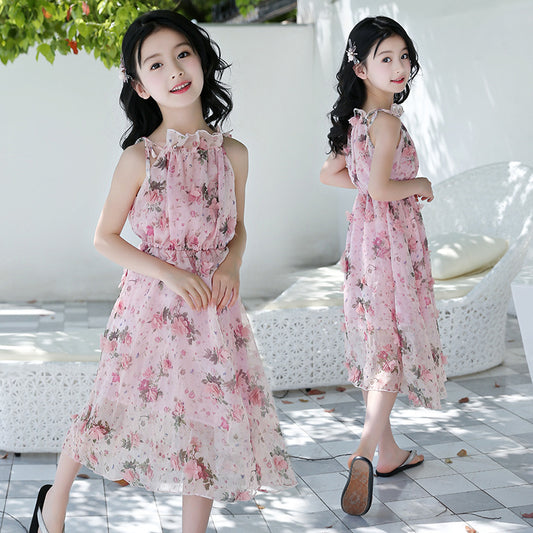 Vestido Infantil Floral con Tirantes Ajustables - Image 2