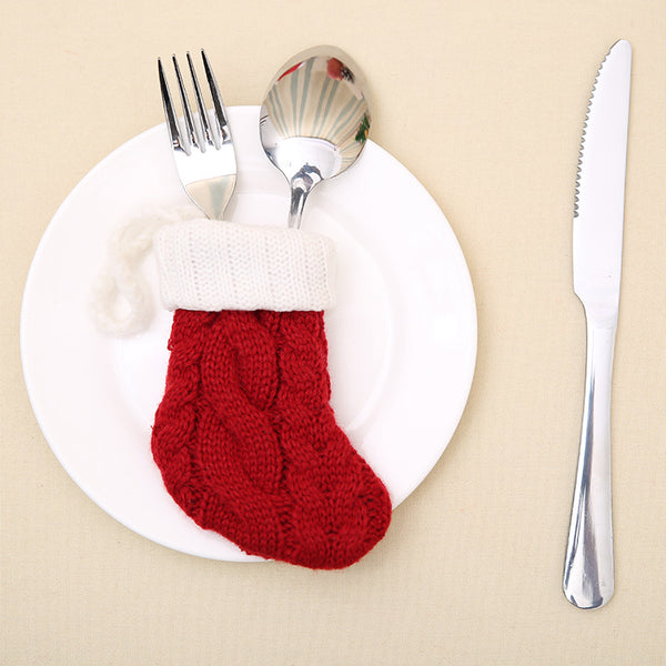 Bolsas Portacubiertos Navideños para Cena - Soporte de Cubiertos Decorativo