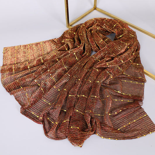 Pañuelo de Seda con Lentejuelas Brillantes para Mujer - Image 52