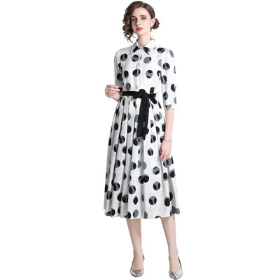 Vestido Camisero con Estampado de Lunares para Mujer - Image 9