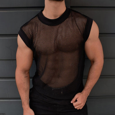 Chaleco Casual de Malla Transparente para Hombre