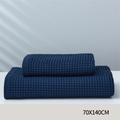 Toalla Absorbente de Algodón Puro Estilo Japonés con Patrón Honeycomb - Image 15
