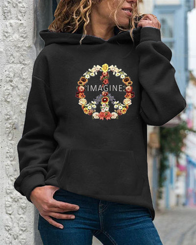 Sudadera con Capucha y Cordón Ajustable de Manga Larga para Mujer - Image 16