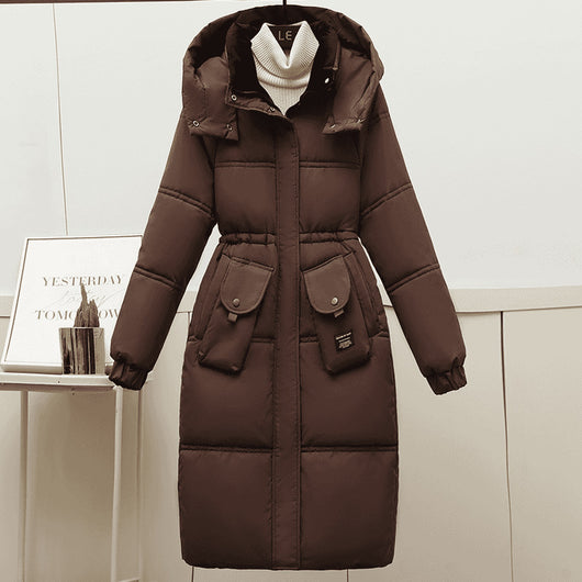 Abrigo Largo Acolchado de Algodón para Mujer Talla Grande - Image 9