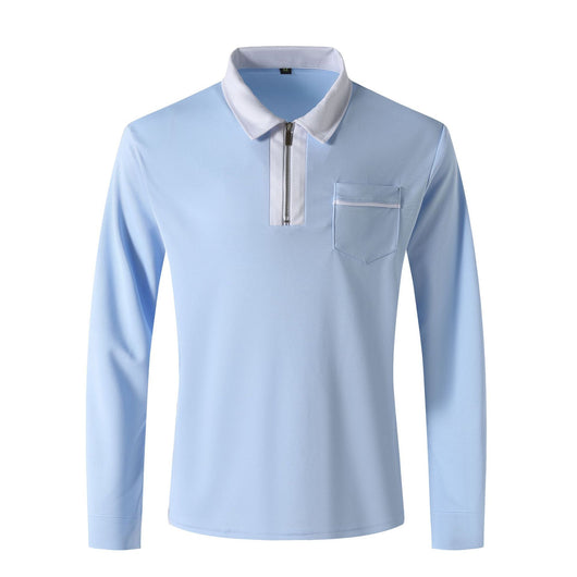 Polo Deportivo Hombre Otoño Cierre de Cremallera Cuello Solapa Algodón - Image 8