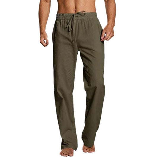 Pantalones Holgados de Algodón y Lino con Cintura Elástica - Image 5
