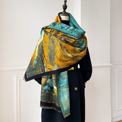 Chal Estampado Panorámico de Ríos y Montañas - Accesorio Versátil Antique - Image 3
