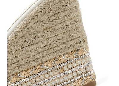 Pantuflas de Espuma con Detalles de Strass y Cuerda de Cáñamo para Mujer - Image 14