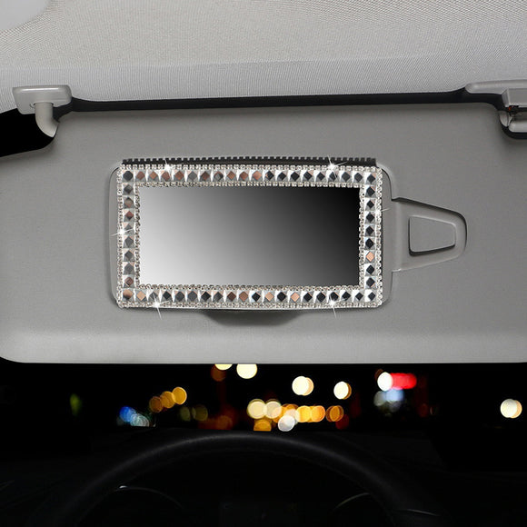 Car Windshield Makeup Mirror with Crystals