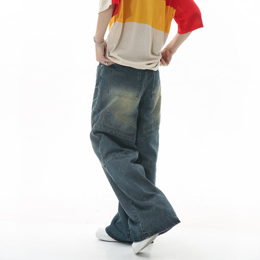 Pantalones Vaqueros Hip Hop Cintura Alta Pierna Ancha Oversize - Image 8