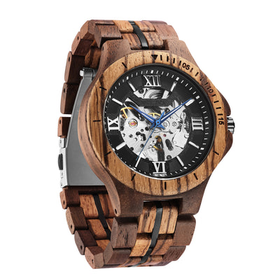 Reloj Mecánico Automático Artesanal en Madera Pura para Hombre - Image 11