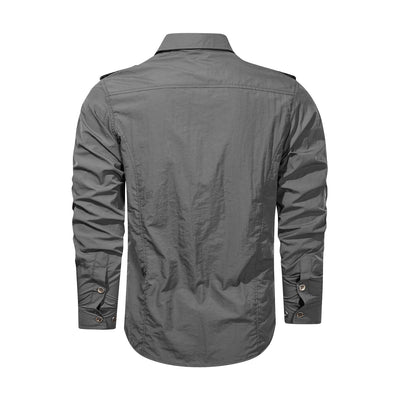 Camisa de Trabajo Multibolsillos Secado Rápido Hombre Manga Larga Otoño - Image 7