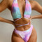 Bikini Tie-Dye Estilo Burst con Corte Moderno y Diseño Sexy