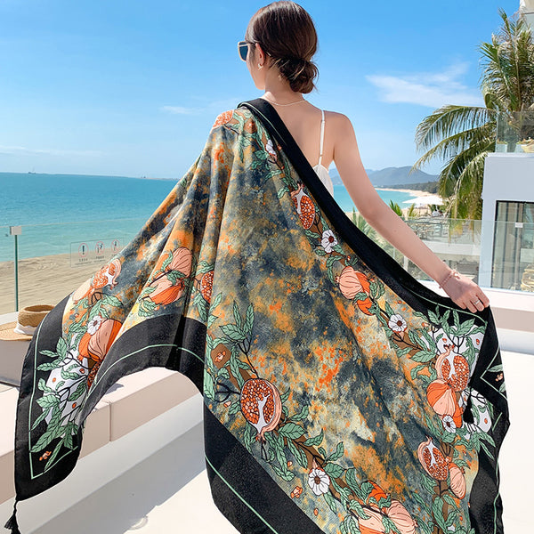 Pareo Protector Solar Versátil - Toalla de Playa Dual-Uso para Viajes