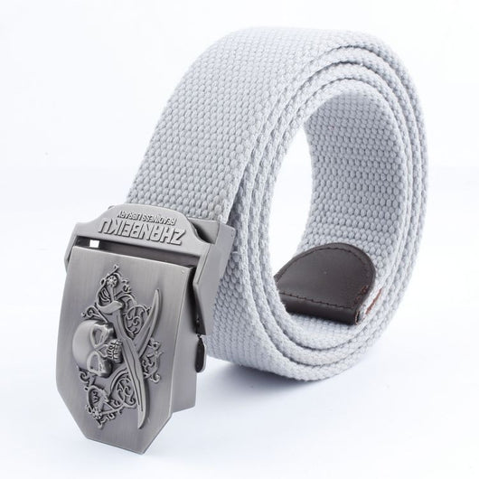 Cinturón Canvas con Hebilla Doble Calavera - Estilo Casual Versátil - Image 24
