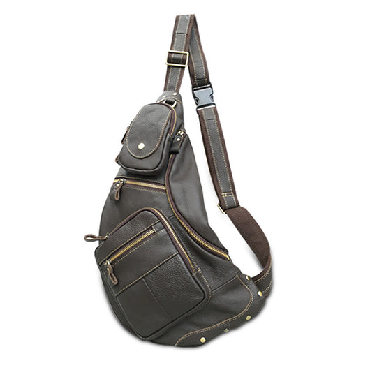 Bolsa Mensajero de Cuero Genuino Estilo Retro con Gran Capacidad para Hombre - Image 8