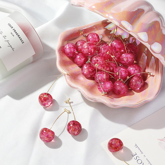 Aretes Colgantes de Cereza con Elegancia Francesa - Image 5