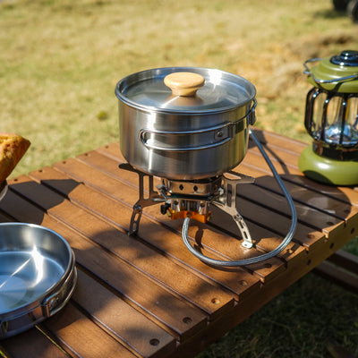 Olla y Sartén Plegable de Acero Inoxidable 304 para Camping y Montaña