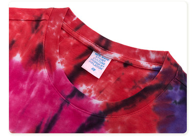 Playera Hombre Espiral Arcoíris Tie-Dye Manga Corta Suelta - Image 7