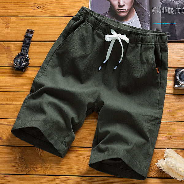 Shorts Casuales de Algodón y Lino para Hombre - Image 14