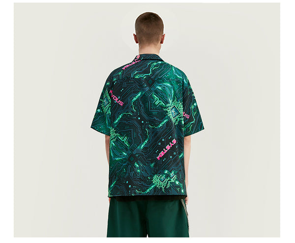 Camisa Cuello Cubano Manga Corta