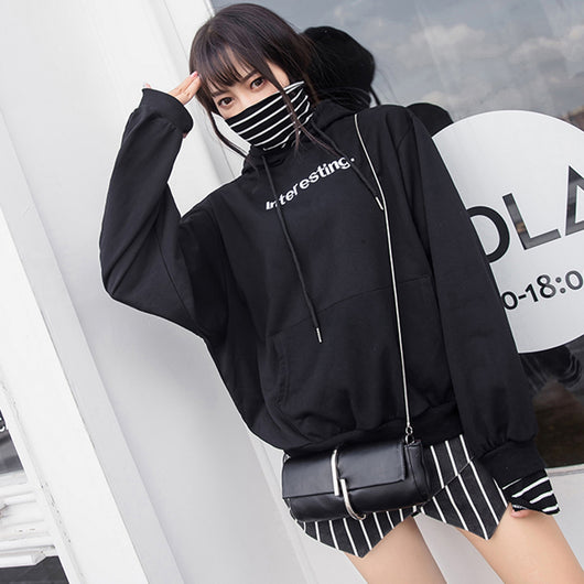 Sudadera Cuello Alto Rayas Harajuku Oversized para Mujer - Estilo K-pop Otoño - Image 4