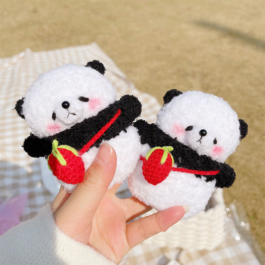 Auriculares Bluetooth Inalámbricos con Diseño de Panda Fresa Peluche - Image 2