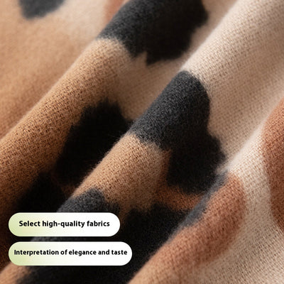 Bufanda Estampado Leopardo Mujer Cashmere Artificial Elegante - Image 4