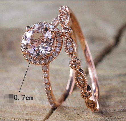 Anillo de Oro Rosado 18k Diseño Europeo y Americano - Image 13