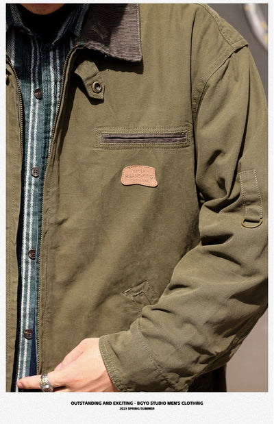 Chaqueta Retro de Lona Pesada con Solapa - Abrigo Clásico para Otoño - Image 11