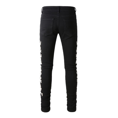 Jeans Slim Fit Negros para Hombre con Detalles Plateados - Image 6