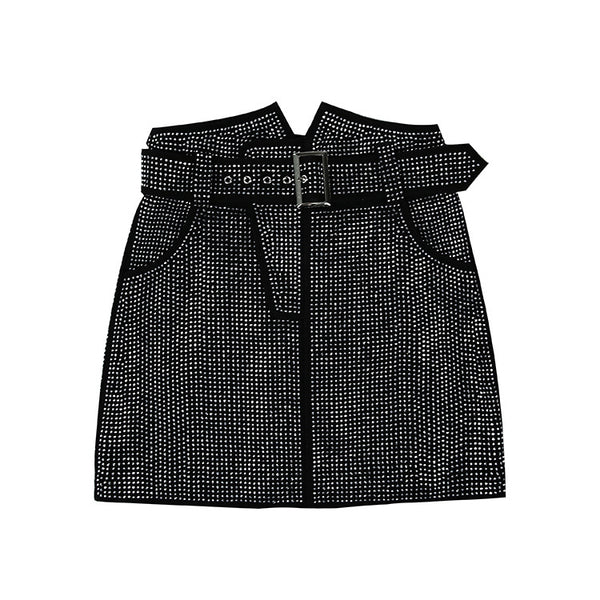 Falda Cinturón de Cuero Gamuza Diamante - Sheepskin Premium