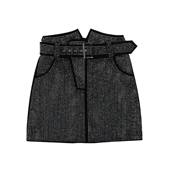 Falda Cinturón de Cuero Gamuza Diamante - Sheepskin Premium
