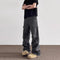 Macacão Jeans Desgastado Estilo Retrô Americano Masculino