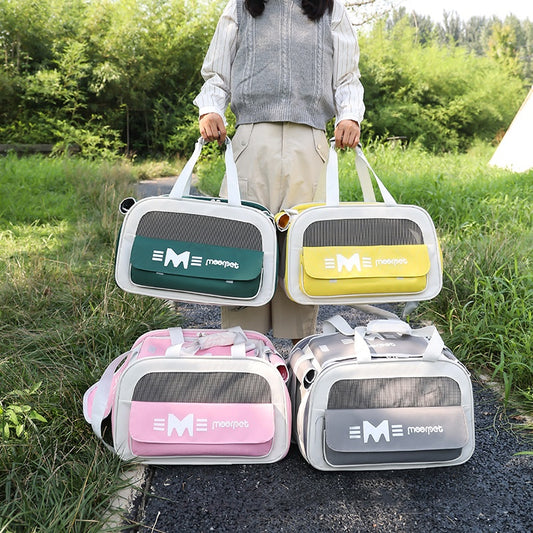Bolsa de Transporte para Gatos con Bandolera Transpirable y Gran Capacidad