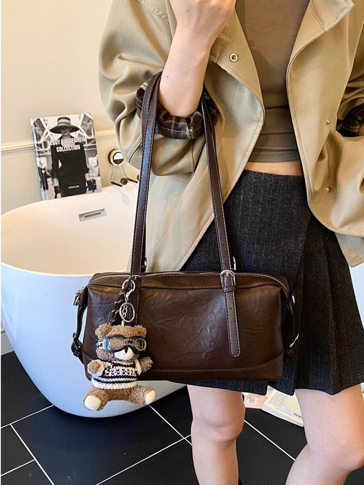 Bolso de Cuero Retro Marrón Weilan para Mujer - Bolsa Portátil de Cuero Encerado - Image 6