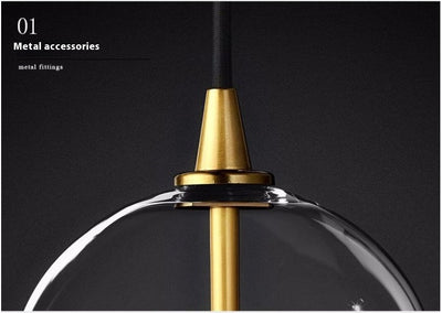 Lámpara de Araña Minimalista Esfera de Cristal Transparente - Image 9