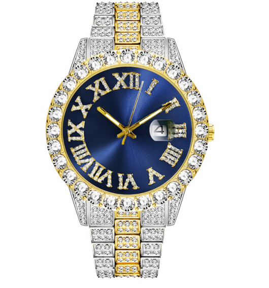 Reloj Dorado Impermeable para Hombre con Numerales Romanos - Image 10