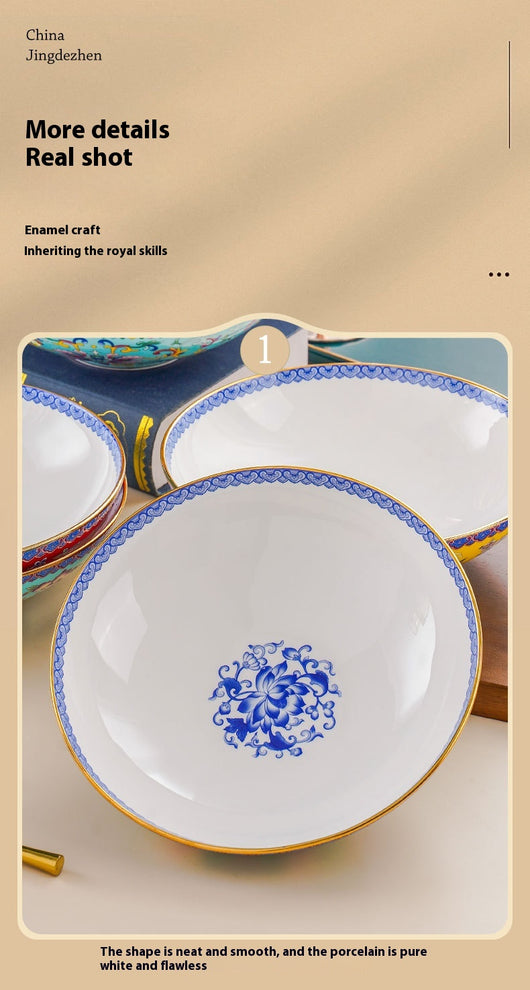 Plato de Cerámica Bambú 8 Pulgadas con Esmalte Tradicional Chino - Image 15