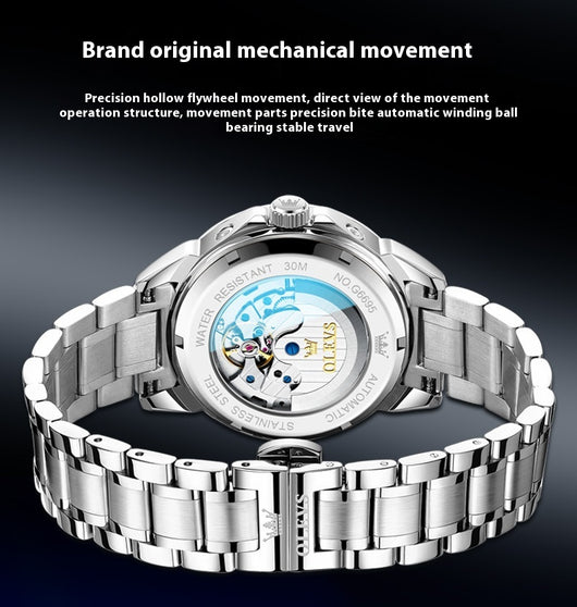 Reloj Automático Mecánico para Hombre con Incrustaciones de Diamantes - Image 12