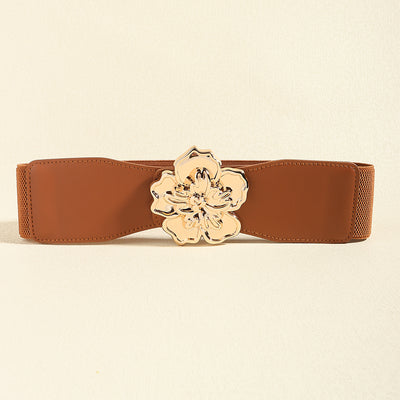 Cinturón Elástico para Mujer con Hebilla Floral Dorada - Accesorio Elegante para Vestidos - Image 19