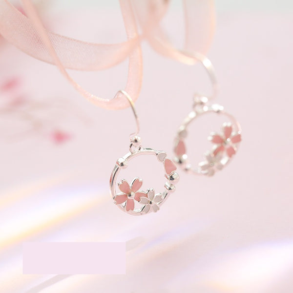 Aretes de Plata Pura Flor de Cerezo - Diseño Coreano Elegante y Minimalista - Image 7