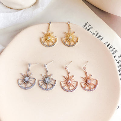 Aretes Sol y Luna con Diamantes - Image 5