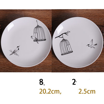 Plato Hondo de Porcelana Bone China Estilo Europeo Creativo - Image 18