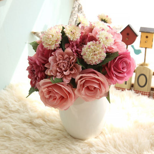 Ramo de Flores Artificiales Dalia Rosa - Image 4