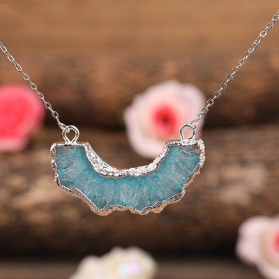Collar Bohemio con Colgante de Ágata Geoda y Girasol - Image 13